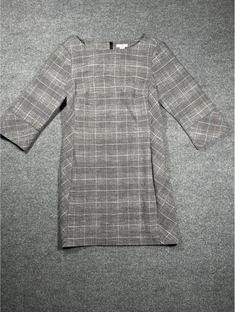 H&M Gray Plaid Pattern Dress Size M